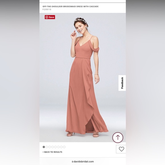 David's Bridal | Dresses | Davids Bridal Offtheshoulder Bridesmaid Dress In  Desert Coral | Poshmark
